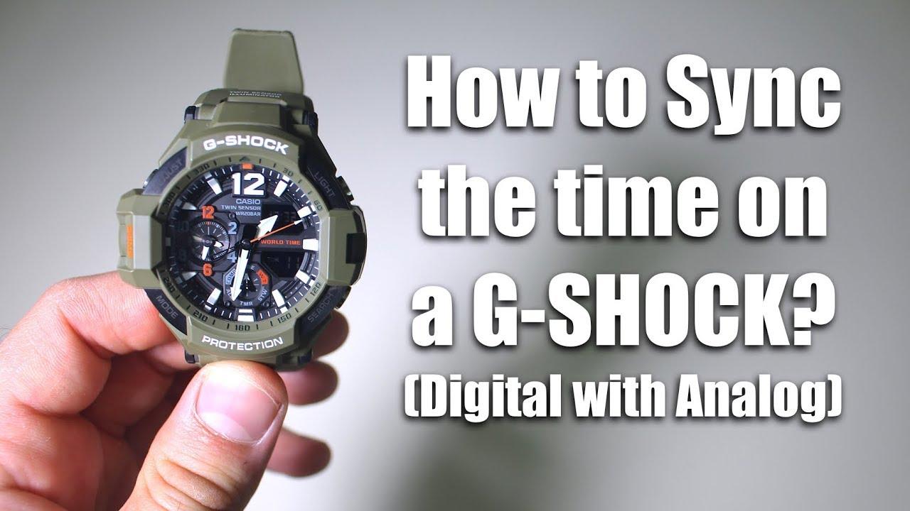 how to sync analog and digital time on g shock ga 1000