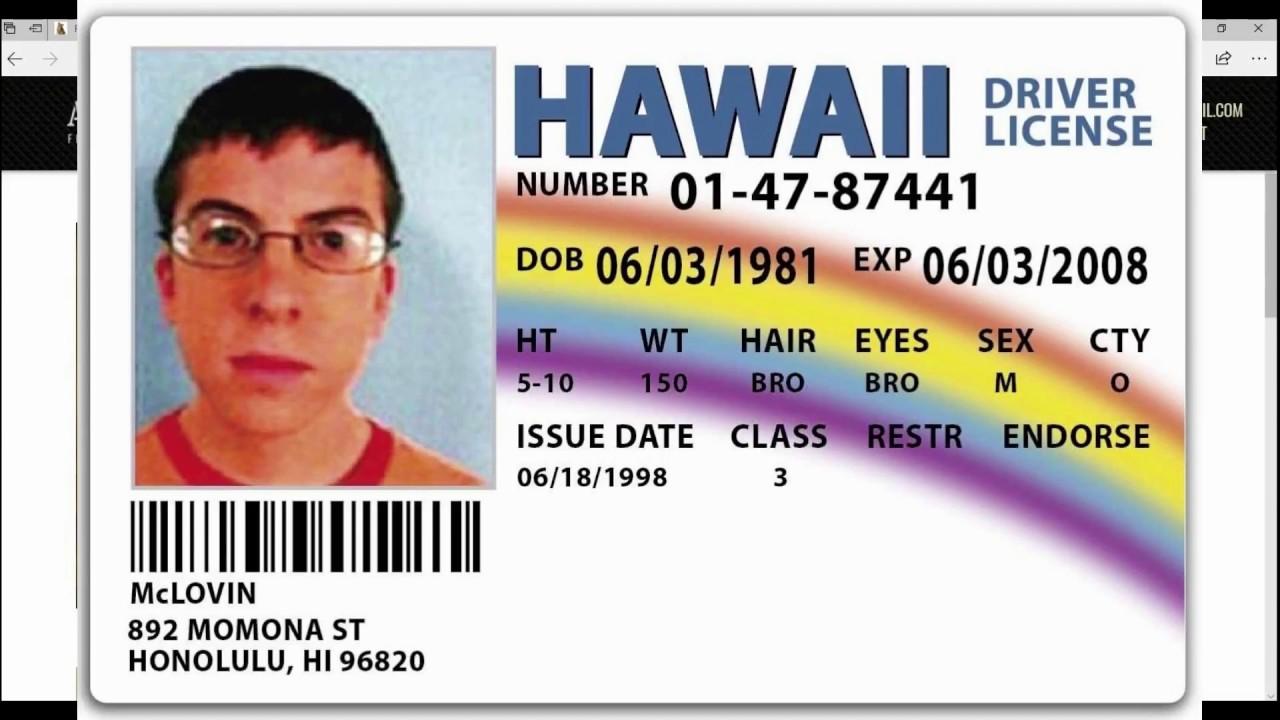 MCLOVIN Driver License