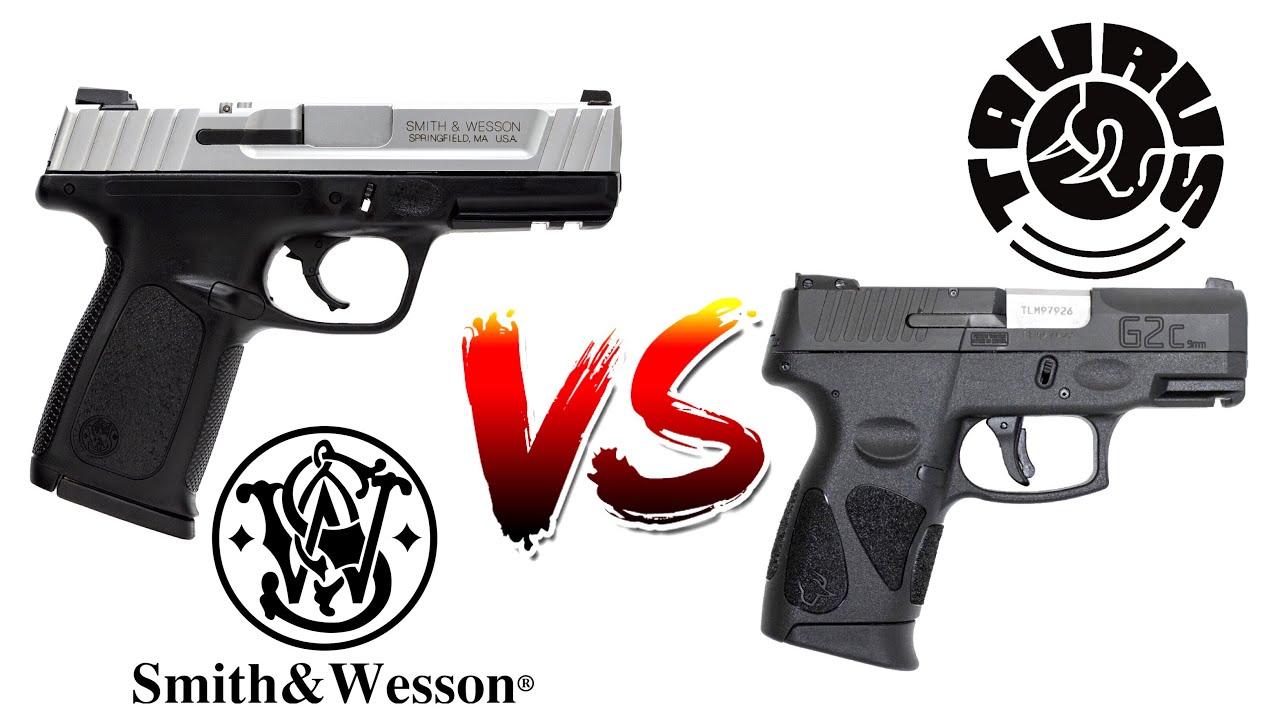 Priced Firearms,comparison,vs,review,table top,g2c,pt111,Smith and Wesson,S...
